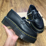 Dr. Martens Adrian Quad black leather platform loafers slip on shoes new Photo 5