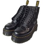 Dr. Martens Sinclair Platform Zebra Embossed Zip Up Lace Closure in Black Photo 4