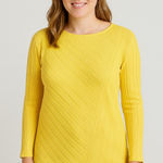 Anthropologie Maeve Women's Ribbed Knit Pullover Sweater Yellow Size Medium NWOT Photo 0