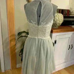 BARI JAY STYLE 1580 BRIDESMAID DRESS COLOR IVORY MISTY BLUE SIZE 10. Photo 7