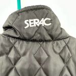 SERAC size small black quilted puffer vest zip up front fleece sides zip pockets Photo 4