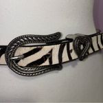 Chico's Vintage Zebra Calf Hair Y2K Belt Women Size S Heart Buckle Country Boho Photo 1
