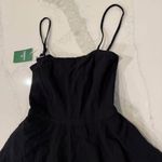 Halara  NWT Backless Tie Back Tiered Ruffle Flowy Mini Dress Women's Medium Black Photo 2