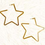 Star Hoop Earrings Gold Photo 0