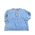 Aerie  lace up light blue sweatshirt size small Photo 1