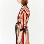 Forever 21 NWT Striped Satin Kimono Open Front Cardigan SZ-Small No Belt Photo 2