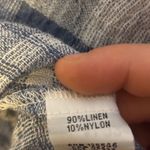 Habitat  Clothes to Live in Blouse Women's Size Large Linen Plaid Tunic‎ Blue Photo 3