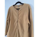 Old Navy Tan Long Sleeve Henley Fleece Pajama Romper Women’s Size Large Photo 4