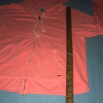 Roxy zip up sweatshirt hoodie,crocheted pocket detail, rope pull strings size M Photo 7