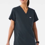 FIGS Catarina One Pocket Scrub Top Womens Carbon Gray Size large Photo 0