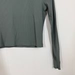 Outdoor Voices  Green Ribbed Long Sleeve Top Photo 4