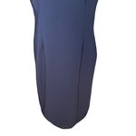 T Tahari Women’s Scuba Sheath Sleeveless Dress Size 14 Navy Crisscross Back Photo 4