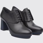 CAMPER Myriam Black Leather Lace Up Bootie Sz 36 Photo 0