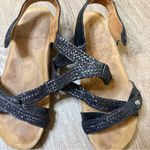Taos Trulie Leather Sandals Black Braided Slingback Size 6 Photo 9