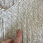 Reformation  - Ribbed Long Sleeve Sweater Mini Dress in Gray Beige Photo 2