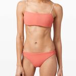 Lululemon NWT  Pool Play Bikini Top *Reversible - Rustic Coral/White - 4 Photo 0