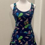 Hollister Waikiki Hawaii Navy Blue Hawaiian Floral Print Mini Tank Dress - S Photo 4