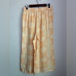 Joie  Pastel Melon Orange Retro Floral 100% Linen Wide Leg T Crop Pants L Photo 6