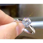 Boutique NEW 1Ct Simulated‎ Diamond 14k White Gold-Plated S925 Engagement Ring, Size 8 Photo 5