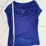 Nic+Zoe Cap Royal Blue Sleeve Drape Neck Shirt Sz Medium Photo 1