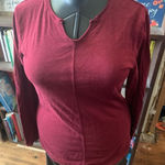 Habitat  small batch boutique XS deep red knit cozy top Photo 0