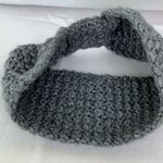 HEADBAND w/ bow HANDMADE Gray Photo 2