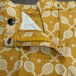 Ann Taylor Devin Fit Novelty Tennis Raquet Print Cotton Shorts Mustard Yellow Photo 7