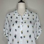 Japna  White Cactus Short Sleeves Button Down Shirt Photo 1