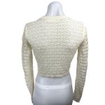 ASTR  Cream Crochet Knitted High Neck Long Sleeve Pullover Crop Sweater Top XS Photo 9