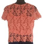 Liz Claiborne Women's Petite Large Coral Lace Short Sleeve Blouse Top NWOT Photo 8