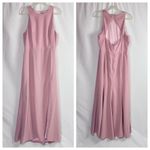 DESSY COLLECTION Cut Out Back Trumpet Gown with Front Slit Desert Rose Pink 18 Photo 2