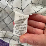 CAbi  Lattice Print Button Up Shirt Size Medium White Black Corpcore Officewear Photo 8