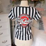 The Bar TailGaters Sports Grill Striped VNeck Shirt Womens Medium Photo 1
