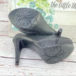 Dereon Metallic Glitter Platform Pumps Black 7 Stiletto Black Photo 9