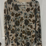 Garnet Hill  Patterned Knit Sweater - Blue and Brown Photo 0
