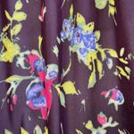 EXPRESS  Dark Purple Floral Semi Sheer‎ Lace Trim Blouse NWOT Size M Photo 5