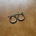 Silver Tone Hoop Earrings Small Lightweight Everyday Minimalist Jewelry Photo 2
