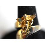 Source Unknown March Engraved Aquamarine Birthstone Cupid Wrap Size 5 Gold Tone Ring Photo 1
