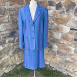 Triona Design 90’s Vintage High Waisted 100% Wool Plus Size Skirt & Blazer Suit Purple Photo 1