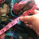 Vintage 90s floral button down satin pajama shirt night gown feminine nightie Blue Size M Photo 7