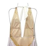 Beach Joy NWT White Metallic Plunge One Piece Swimsuit Size Medium Bridal Bow Photo 4