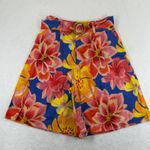 Farm Rio for Anthropologie Floral Print High Waist Shorts with Belt S Photo 0