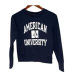 Champion American University navy long sleeve pullover crew neck sweatshirt XS Photo 0