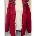 Vintage Killy Red Faux Fur Trim Hooded Winter Ski Snowboard Parka Coat Jacket Size 8 Photo 2
