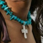 Free People Supernova Choker in Blue NWT Western Bohemian Cross Beach Photo 1