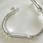 Silver Plated hammered Heart cuff bracelet bangle Stainles Steel Womens jewelry Photo 4