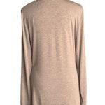 Soft Surroundings Beige Rolled Collar V-Neck Long Sleeve Soft Stretchy Blouse Photo 1