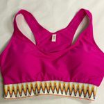 Chic Magenta Bikini Top with Patterned Band Pink Size M Photo 0