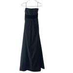 ZARA  Basic Small Black Strapless Fairy Grunge Whimsygoth Velvet Tie Maxi‎ Dress Photo 1