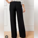 Talbots  Greenwich Wide Leg Trouser Dress Pants Women’s 12 Black Stretch Career Photo 1